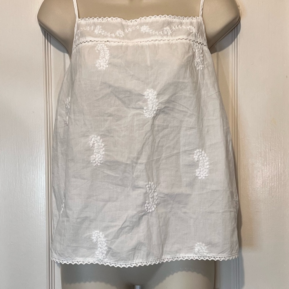 Artisan NY Sleepwear, Lace Trim and Embroidery Camisole, Size Small